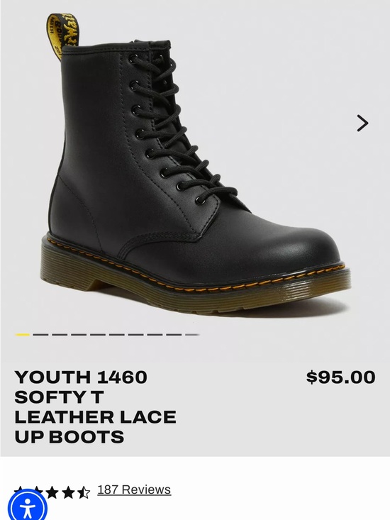 Dr. Martens Other - Dr. Martens Youth 1460 Softy T Leather Lace Up Boots size 6 NWOB
